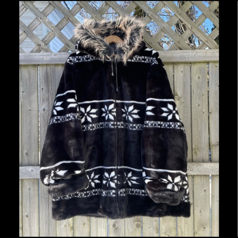 WOMAN WITHIN Faux Fur Parka, Size 26/28